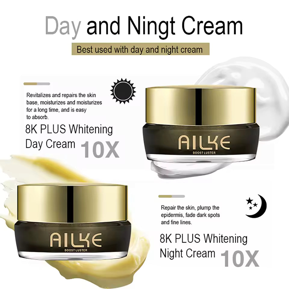 AILKE Whitening Face Cream, Reduce Dark Spots, Wrinkles, Melanin, Even Skin Tone, With Collagen, Glutathione, for All Skin Types - My Store