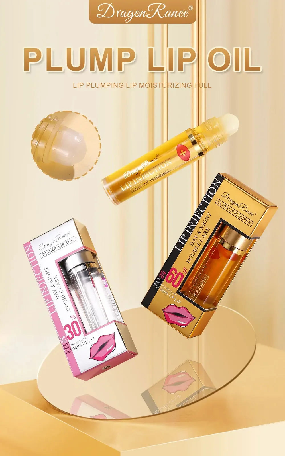 Instant Volumising Lip Plumper Oil Lip Enhancer Lip Gloss Plumping Serum - My Store